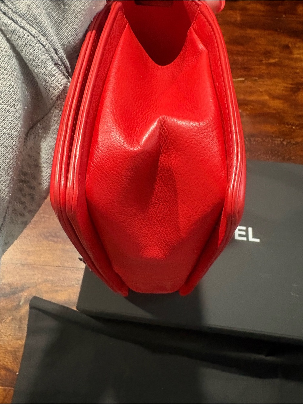 Chanel Red Quilted leBoy Chain Shoulder Bag - Picture 9 of 14